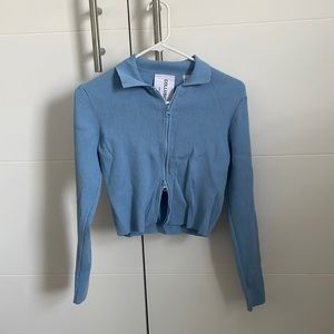 COLLUSION ribbed, collared, long sleeve with zipper. Size UK 12/EU 40/US 8.